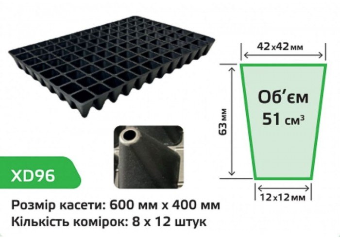 Cassettes for seedlings XD96