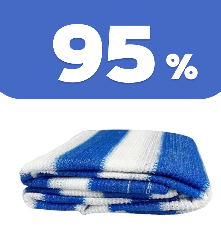 Сітка затіняюча біло-синя 95%