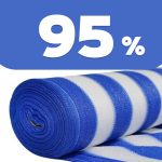 Сітка затіняюча біло-синя 95%
