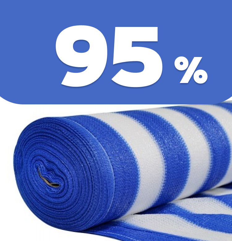 Сітка затіняюча біло-синя 95%